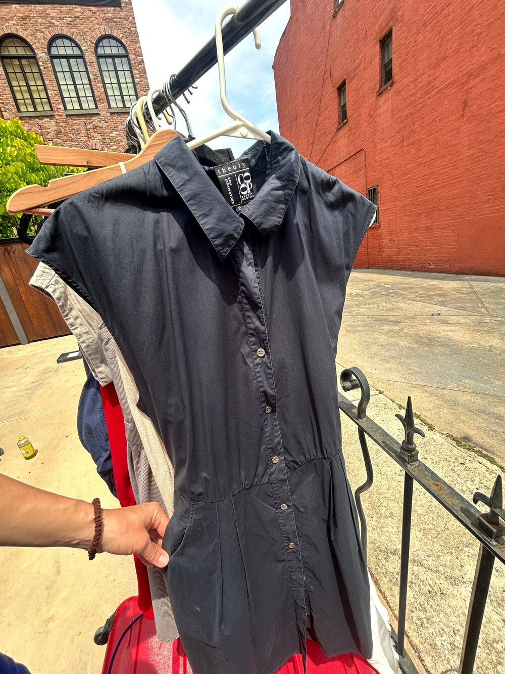 Theory Exclusively Barneys New York CO-OP Sleeveless Button-Front Shirt Dress